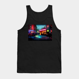 London City Street View At Night In Neonlight / London, England Tank Top